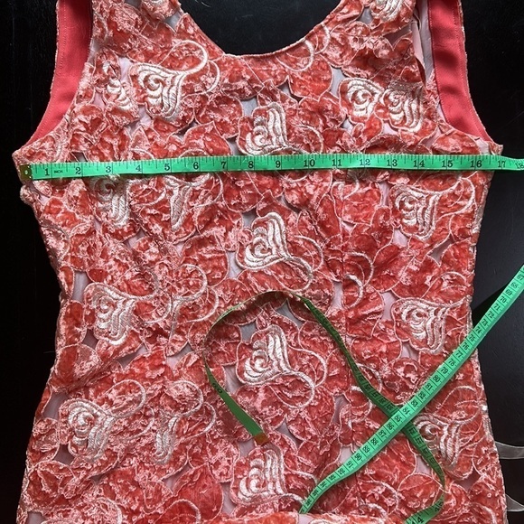 Velvet floral cutout pattern column dress SZ S - Picture 6 of 9